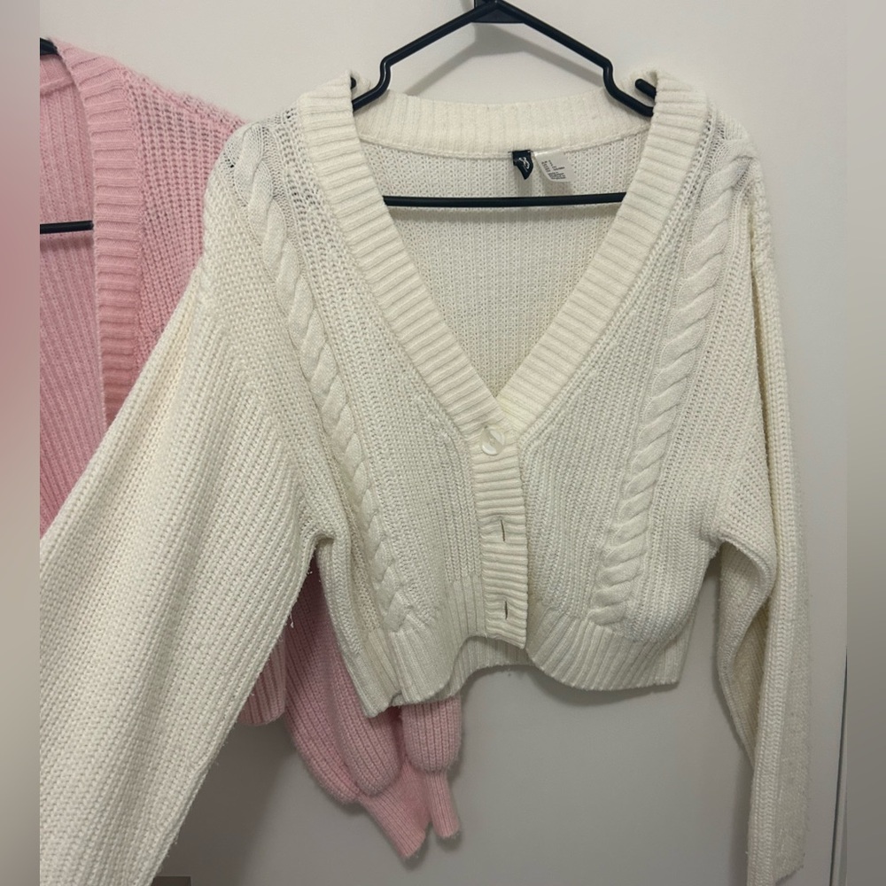 H&M White Cardigan US S